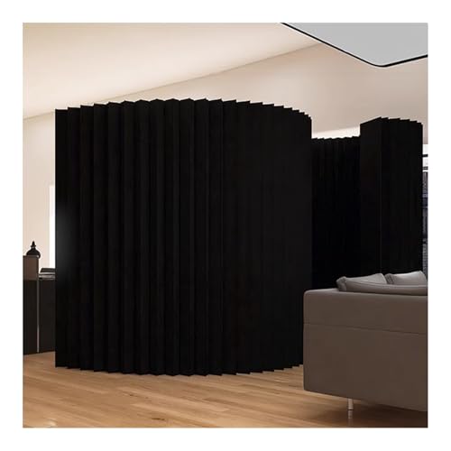 Cloison de séparation rétractable noire au design épuré de 2-2,4 m