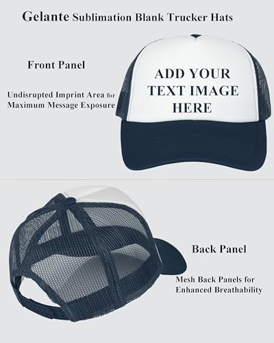 Image of Gelante Sublimation Blank Trucker Hats - Polyester Foam Mesh Snapback Baseball Cap