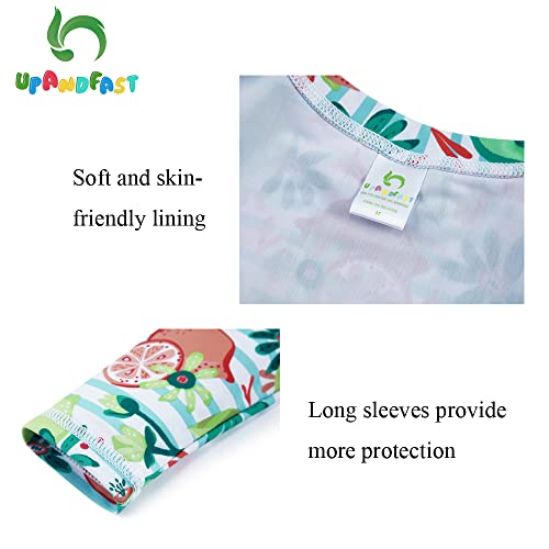 Image of upandfast Girls Rash Guard Set Long Sleeve Two Piece Swimsuit with UPF 50+ Sun Protection for Girls 3-8 Years