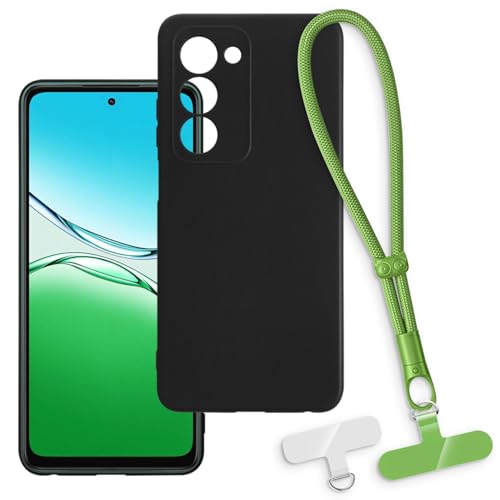 OAGELIM 2-in-1�ی�P�[�X�ƃ��X�g�X�g���b�v OPPO K13X 5G CPH2735 �Ƃ̌݊������� ���O���\�ȃ��j���[�h�t���d�b�J�o�[�A����~�ߕ����h�~�O���b�v�n���h�� (�u���b�N + �O���[��)