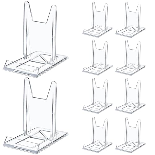 10 Sets Acrylic Book Stand, Adjustable Angle Display Holder Stand for Plate, Purses, Clutch Bags, Pictures, Platter, Book, Tableware Stationary and Game Controller by HYNNIO - Used condition - CA$14.21