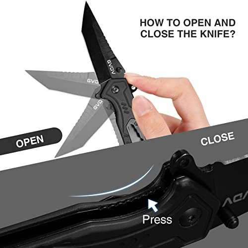 Gvdv Multitool Pocket Knife For Men - 8 In 1 Survival Folding Knife With Bottle Opener, Glass Breaker, Screwdriver, Multi-Function Emergency Tool, Perfect Gifts For Camping Fishing Hiking Hunting #TOP4