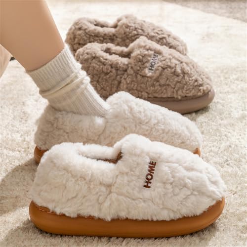 Rungion Womens Warm Furry Fleece Lined Slippers Winter Outdoor/Indoor Shoes Non-Slip Thick-Sole Ankle Boots for Home Couple Wear4