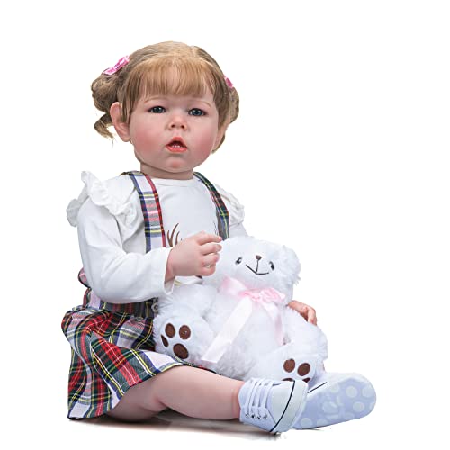 Muñeca Pinky Reborn 28 pulgadas Lifelike con accesorios miniatura 6