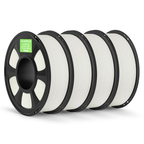 Image of Matte PLA 2.0 Filament 1.75mm, 3D Printer Filament Dimensional Accuracy + /- 0.02mm, No Clogging, Smooth Texture, 4KG White