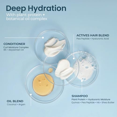 Image of NABELA Deep Hydration Bimini Shampoo and Conditioner Set - Moisture-Rich Hair Care Routine with Hyaluronic Acid, Argan Oil & Shea Butter - Curl Enhancing & AntiFrizz Duo for Soft, Shiny Hair - 8 fl oz