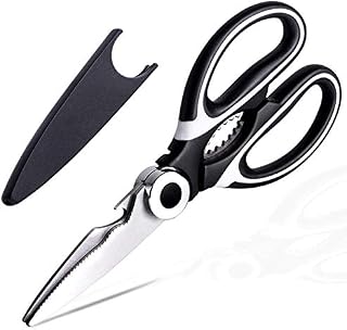 Kitchen Scissors Heavy Duty , Stainless Steel Kitchen Shears, Sharp Premium Cooking Scissors for Chicken Meat Fish Poultry Vegetables BBQ Herbs Nuts Flowers Household, Poultry Shear - Dishwasher Safe