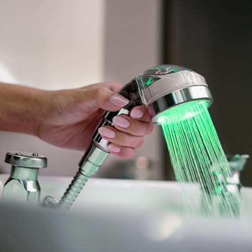 Socila Professional LED Sprayer Head 2.5 Inch Auto Color Changing Rainfall High Pressure And Water Filtration For Salon Sink Replacement Part (Only Sprayer Head)