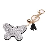 Papillon pompon porte-clés diamant voiture porte-clés sac pendentif petit cadeau