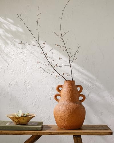 Mark&Day Vases, Angela Global Terracotta Flower Vase, Textured Terracotta Floor