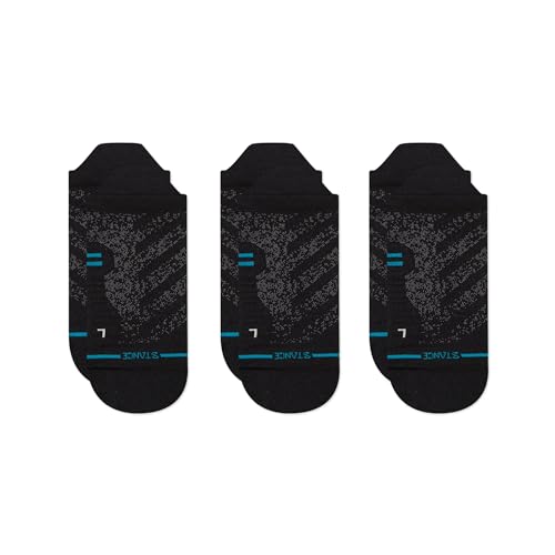 Stance Ultralight Performance Tab Socks 3-Pack for Men and Women, Run Black, Medium