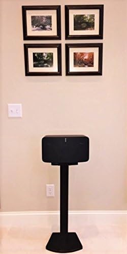 Beautiful Wood Speaker Stand Handcrafted Compatible for SONOS Play 5 and SONOS Five. Made in U.S.A. Single Stand. Black.