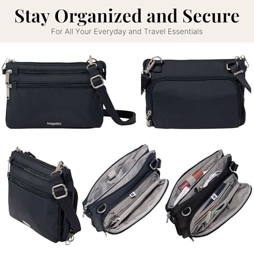 Image of Securtex Anti-Theft Stash Crossbody - 9.25 inchx 6.25 inch Travel Safe Bag w /Locking Zippers