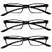 Produktbild Die Lesebrille Unternehmen Schwarz Nacken-Leser Wert 3er-Pack Herren Damen Federscharniere RRR20-1 +2,50