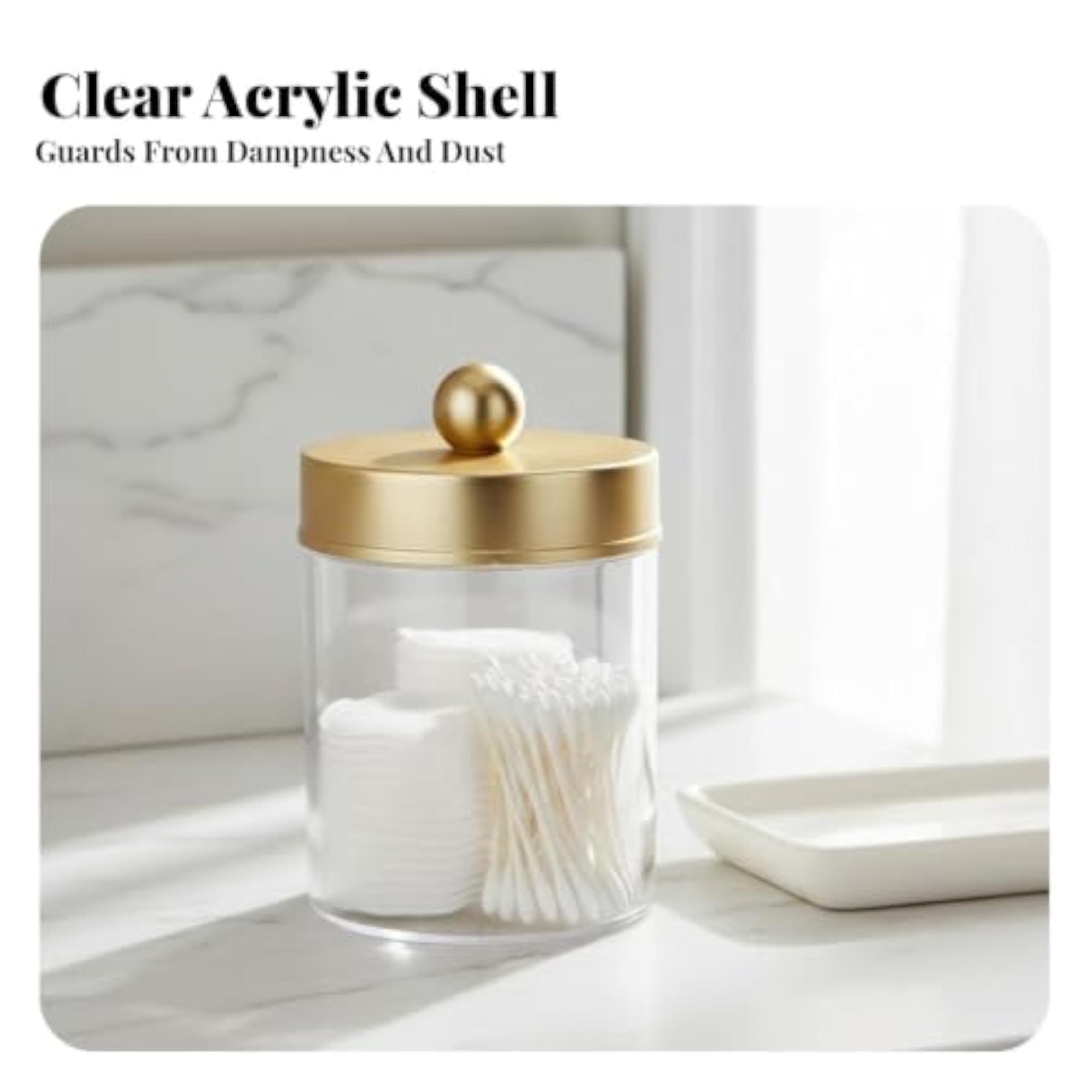 Ear Bud and Pad Canister Dustproof Lids Acrylic Holder