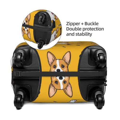 Corgi Bone Luggage Cover Elastic Washable Protector Anti-Scratch Travel Suitcase Covers With Concealed Zipper For 18-32 Inch Luggage X-Large4