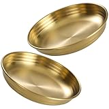 UTHCLO Edelstahl Saucenschale 10cm 2 Stück Kimchi Gurkenschale für Haushalt Restaurant Rostfreier Metall Gewürzbehälter mit Dekorativer Tischplatte