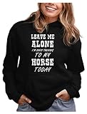 Tstars Horse Gifts for Women Teen Girls Equestrian Horses Sayings Funny Hoodies Medium Black