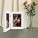 Frametory, 4x6 Double Picture Frame - Real Glass Hinged 2 Photos Collage, Desktop Picture Frame Standing Vertical (White, 1 Pack)