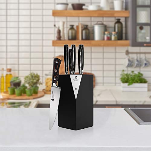 TUO Kitchen Knife Set 6 pcs Professional Knives Set with Wooden Block German Stainless Steel