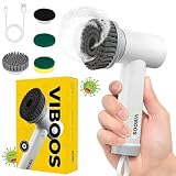 VIBOOS Electric Spin Scrubber, Power Cleaning Brush with 3 Heads, Cordless Waterproof Shower Scrubber with Dual Speed, Perfect for Cleaning Bathroom, Tile, Cars, Floor. Electric Scrub Brush for tub