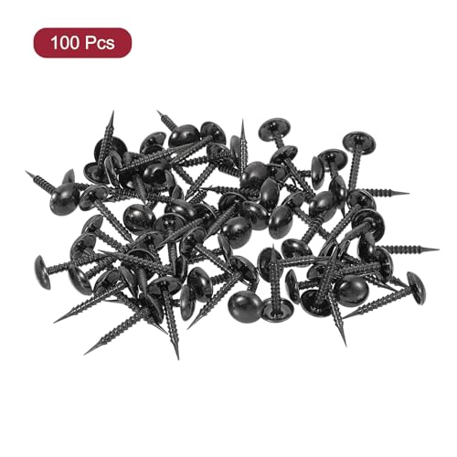 QUARKZMAN 100 szt. Gwoździe tapicerskie, 8 x 20 mm Gwoździe meblowe okrągłe głowa Gwoździe dekoracyjne do sofy do łóżek projekt DIY, czarny