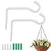 Produktbild QUCUMER 2 Stücke Blumenampel Haken Weiß Pflanzenhalterung Wand Balkon Blumenampelhalter Eisen Wandhaken Hängend Wandhalterung Blumenampel Halterung Metallhaken für pflanzen Vogelhäuschen Laterne