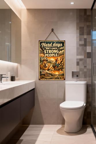 Hard Days Dont Cancel Strong People Tin Sign Inspirational Quote Metal Wall Decor Mountain Climbing Art Rustic Motivation Plaque Vintage Courage Poster For Home Office Cabin Garage 8x12 Inch - Image 2