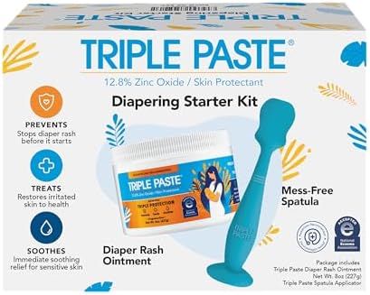 Triple Paste Diaper Rash Cream & Baby Spatula Bundle, 8 oz