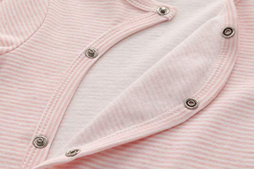Newborn Baby Boy Girl Cotton Bodysuit Long Sleeve Jumpsuit 3-Pack Outfits Clothes Pink #TOP7