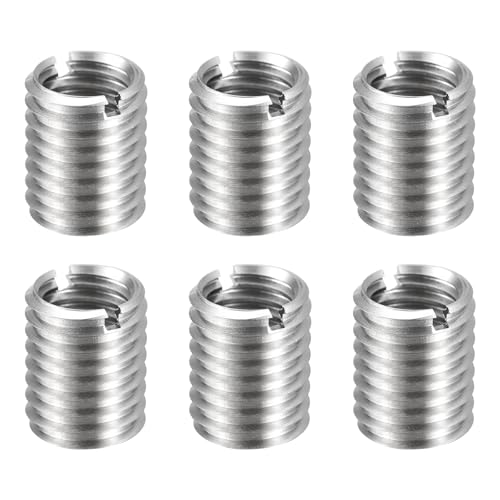 sourcing map 6pcs Thread Repair Inserts M12 x 1.75 Male to M10 x 1.5 Female Thread 15mm Long Stainless Steel Reducing Nuts Metric Self Tapping Sleeves Threaded Reducer Industrial Fasteners