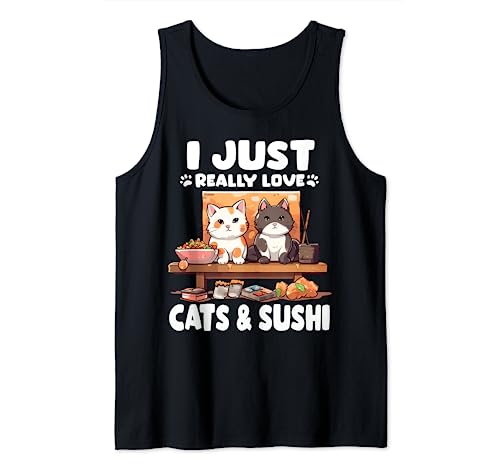 Sushi Cat - Neko Cat Otaku T - Giappone Sushi Canotta