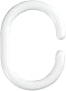 Maytex Plastic Shower Curtain Rings with C-Shaped Hook, White