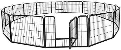 ZENY 24/40inch Dog Pen Foldable Metal 8/16 Panels Exercise Pen