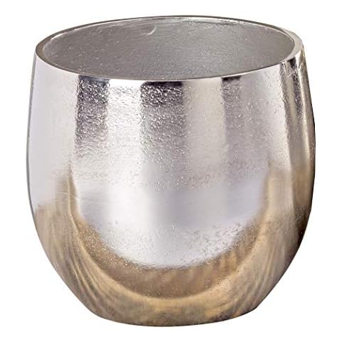 Vase Flaire Übertopf Aluminium Silber Höhe 13-17 cm Cover