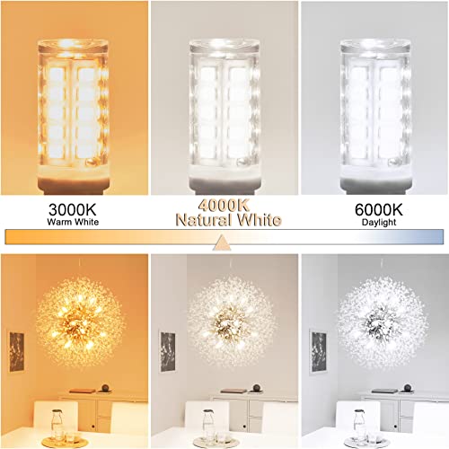 10 Pack G9 LED Bulb 4000K Natural White (Milk White) G9 Bi Pin Base 4W LED T4 for Crystal Chandeliers,40W Halogen Equivalent G9 Base,360 Degree Beam Angle 400LM for Home Lighting, Non-dimmable