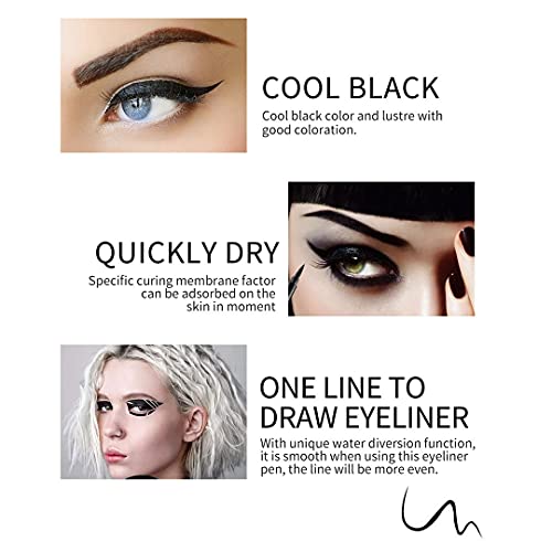 Evpct 12Pcs Matte Waterproof Colored Liquid Eyeliner Colorful Eyeliner Color Pencil Set Delineador De Ojos De Colores,Dnm Hot Pink Red Black Blue Liquid Eye Liner Winged Eyeliner Stamp Shapes Wingliner Set thumb #5