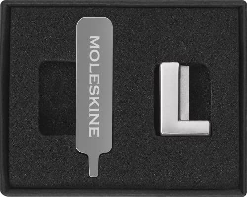 Moleskine Pin per Taccuino o Agenda Lettera L, Spilla Lettere, Personalizza la Chiusura con Elastico, Idee Regalo Personalizzato, Colore Argento