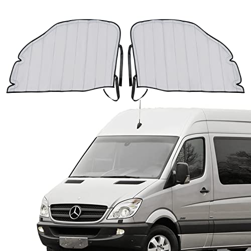 Sprinter Van Side Window Sunshade, Campervan Thickened Oxford Insulated Window Cover in Pair for RV Side Door Window, Powerful Magnets, UV&Heat Resistant Blackout, for NCV3, 2007 to 2018