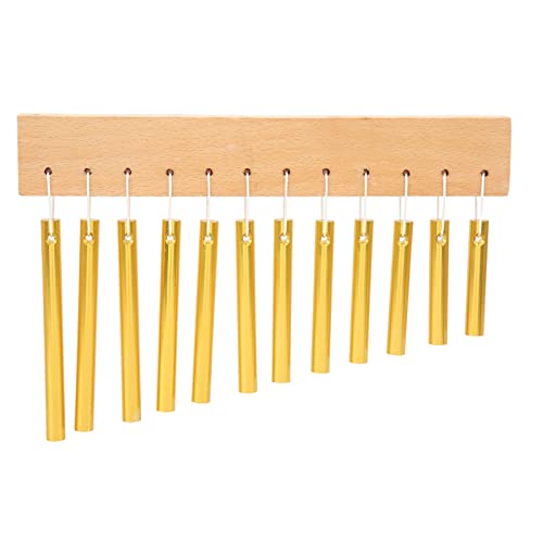 Instrumento de percussão, 12 teclas, longa vida útil, fácil de tocar, composto, madeira, metal, sino