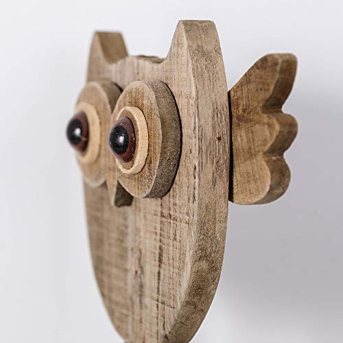 Byher 10 Inch Vintage Crafted Art Owl Statue (Wood) Animal Figurines For Home Decor, Living Room Bedroom Office Decoration (Owl Statue - A) #TOP5