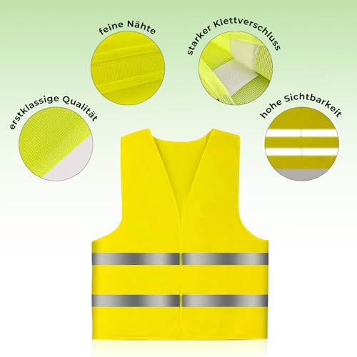 Brovamo Warnwesten Auto-Warnwesten Auto 5er-Warnweste Auto-Warnweste alle Größen-Warnweste Kinder-Warnweste Auto-Sicherheitswesten (5)