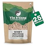 Organic Whey Protein 750g, by Yin & Yang Superfoods. Grass Fed, 19.4g of Protein Per Serving, Natural Chocolate Flavour, with Pure Cacao and Coconut Sugar (25 Servings)