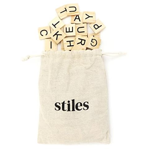 Stiles 100 Pieces Magnetic Letter Tiles, Wooden Magnetic Letters for Whiteboard, Fridge, or Magnetic Letter Board, Wood Alphabet Magnet Letters, Natural Cover