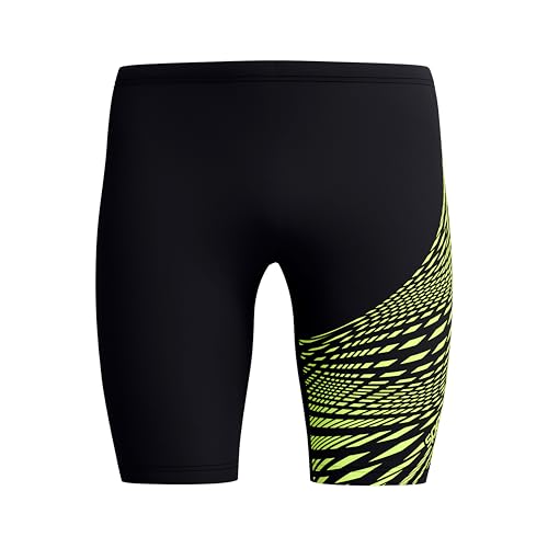 Speedo Herren Gala Lagenschwimmhose mit Logo | Schwimmtraining | Hochentwickeltes Material | Sportliches Design Schwimmbekleidung, Hyper Yellow/Cobalt/Emerald, 32