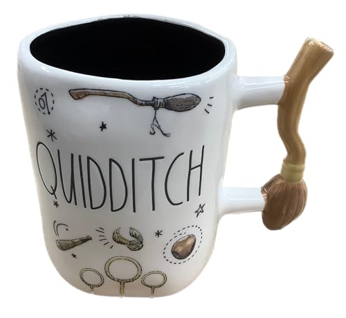 Rae Dunn Coffee Mug - White - Quidditch - Broomstick Handle