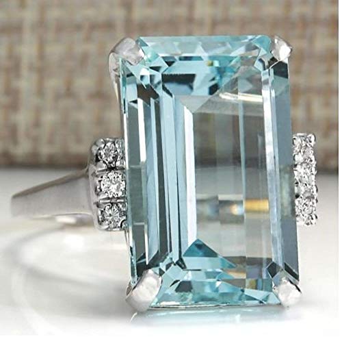 Gamloious 925 JewelryPalace Donne d'Argento Aquamarine dell'anello della Pietra preziosa di Gioielli da Sposa (8)