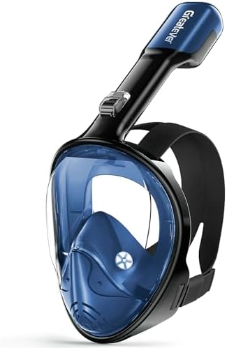 Greatever Full Face Snorkel Mask, Snorkeling Gear for Adults with Latest Dry Top Breathing System and Detachable Camera Mount, Snorkel Mask Adult, Snorkels Anti-Fog & Anti-Leak