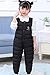 Toddler Kids Boys Girls Snow Pants Baby Button Snowsuit Coldproof Insulated Ski Snow Bib Overalls Black 18-24 Months