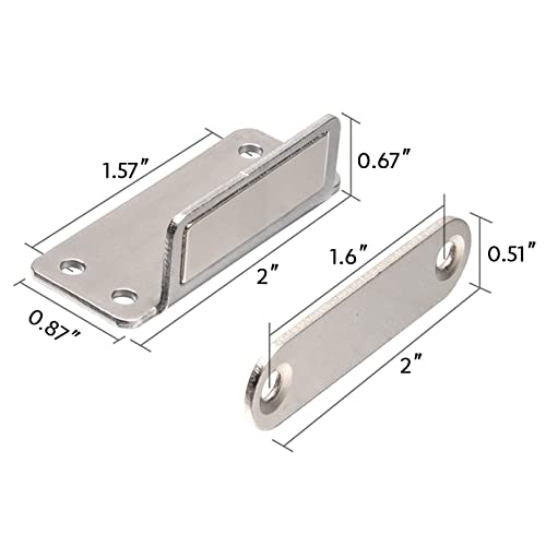 image for Mousike Double Magnetic Door Catch，60lb Stainless Steel Cabinet Door
